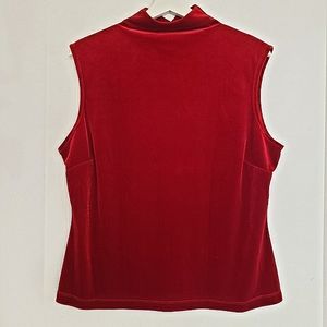 Parisian Signature Red Velvet Sleeveless Top XL